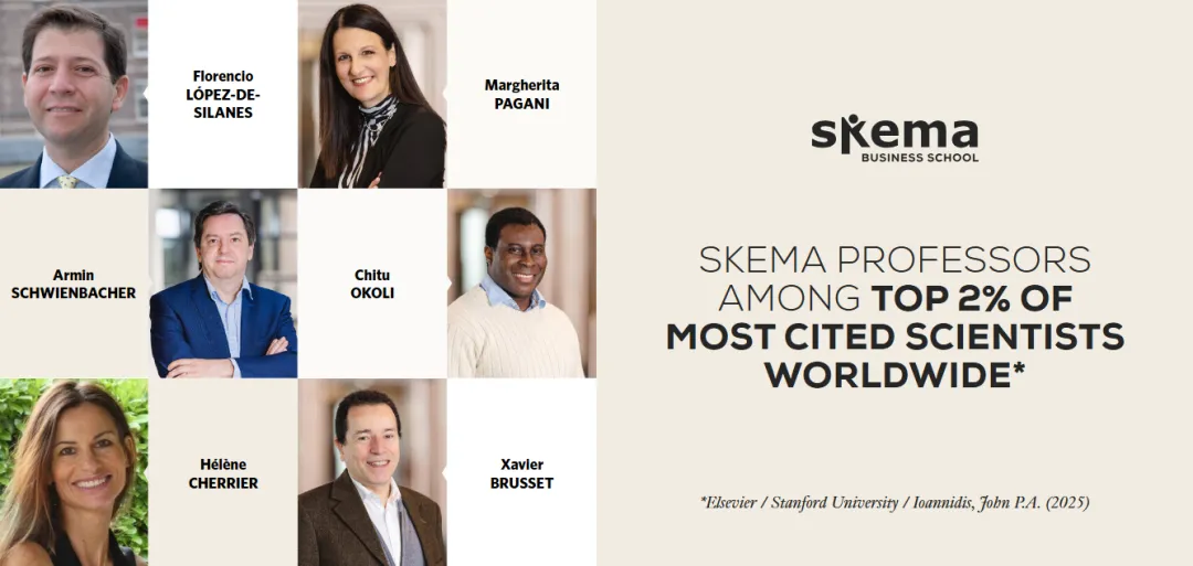 骄傲!SKEMA 6位教授荣登全球2%高被引学者榜单 骄傲!SKEMA 6位教授荣登全球2%高被引学者榜单